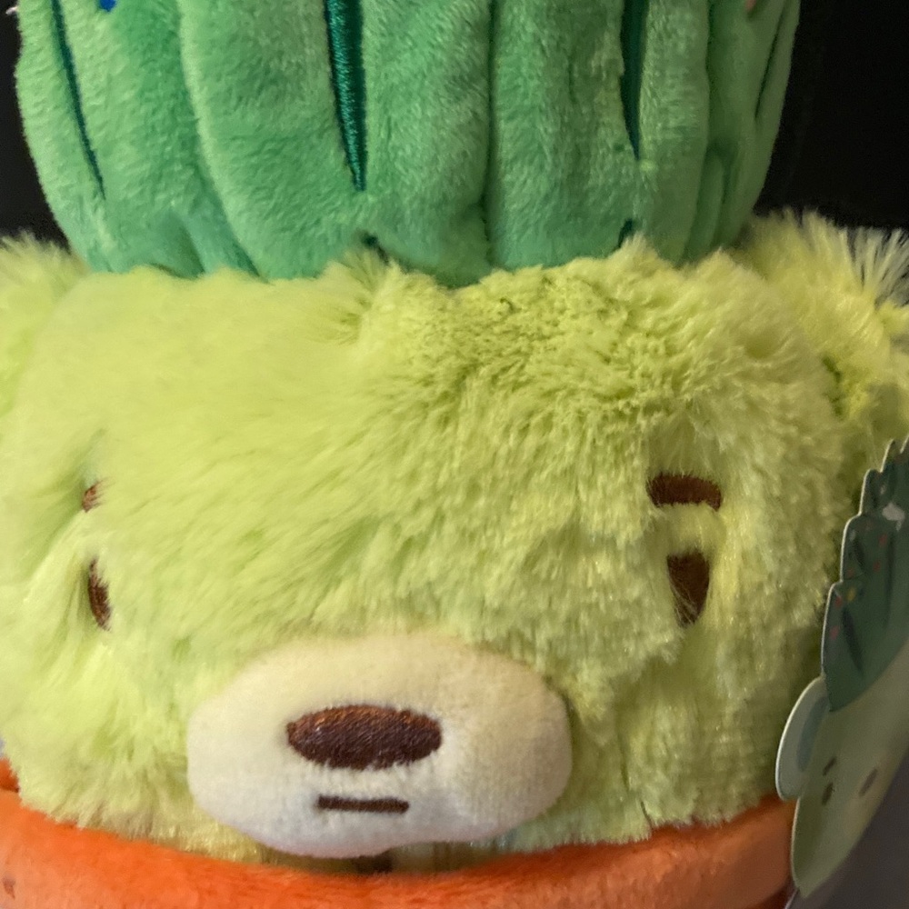 Green Cactus Bear Plush in Orange Pot Moriah Elizabeth Fred plush with bag - Picture 12 of 13